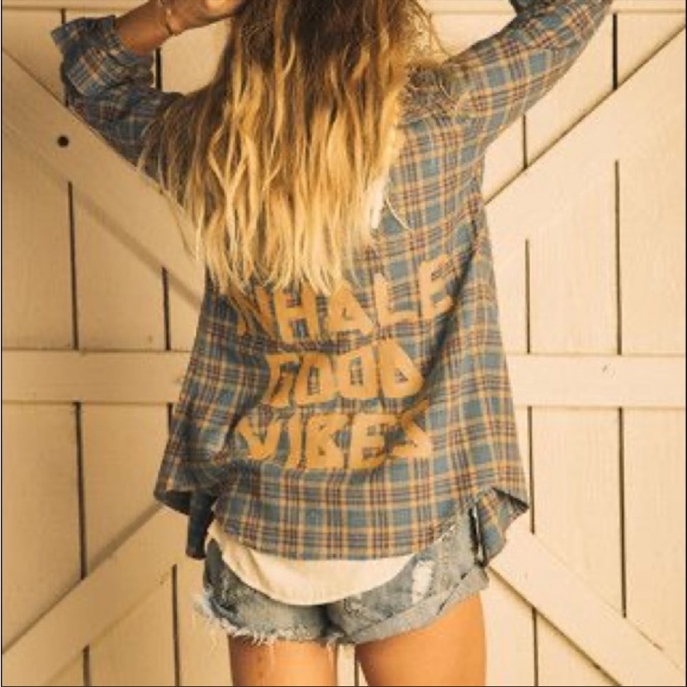 Tribe Kelley inhale good vibes flannel